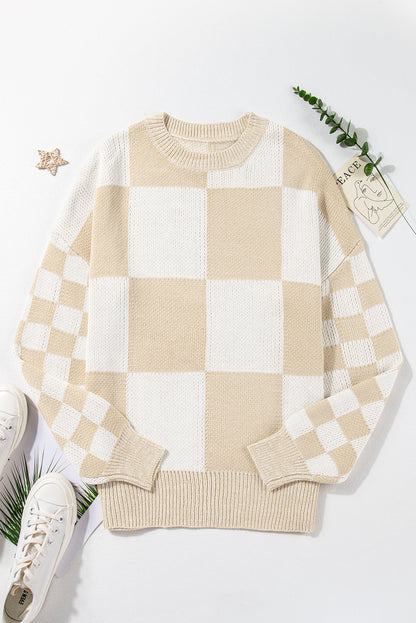 Threaded Pear Vivifira Print Drop Shoulder Sweater