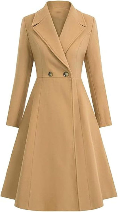 Women’s Classic Double-Breasted Trench Coat | Elegant Long Lapel Overcoat with Belt | Timeless Waterproof Autumn & Winter Jacket | High-Sense Professional Long Coat | 2026 British Style Trench for Women