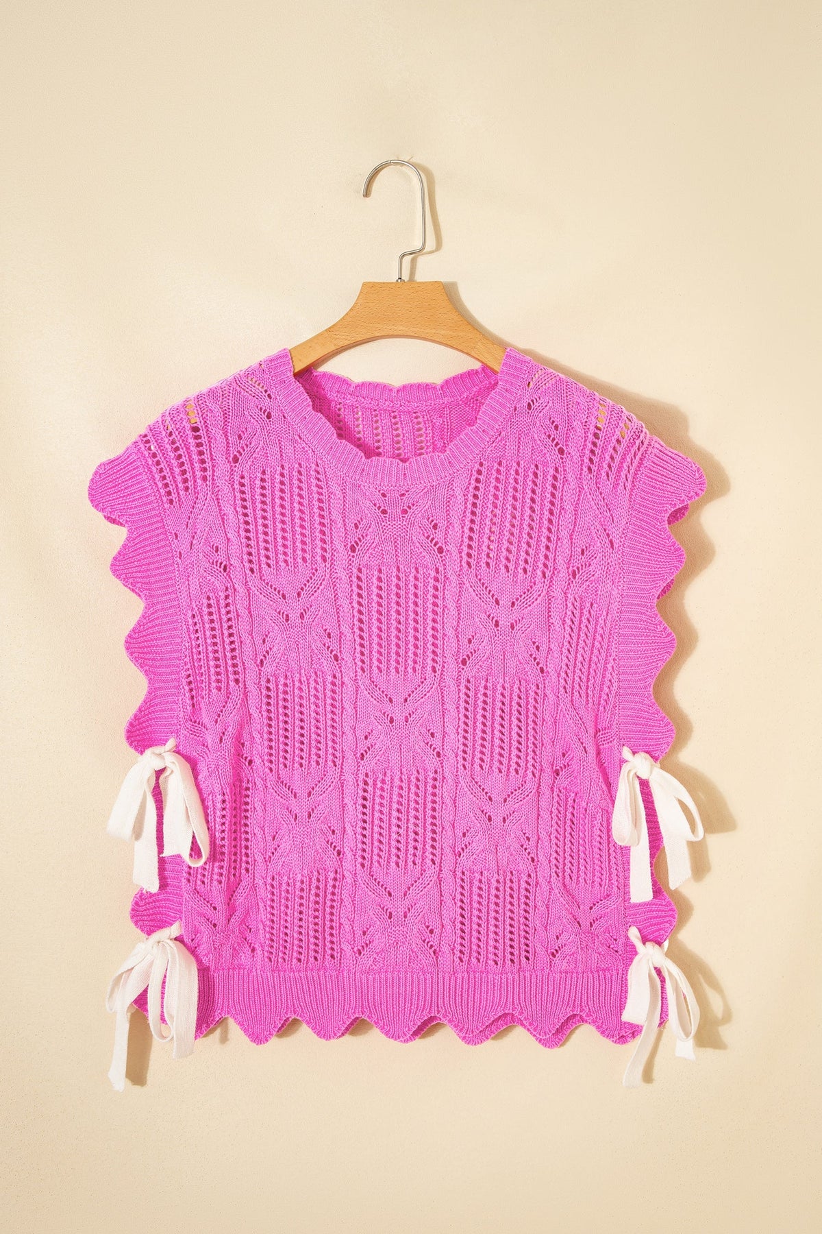 Threaded Pear Ainara Trim Short Sleeve Sweater