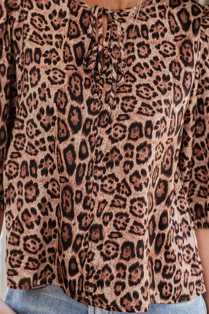 Threaded Pear Promise Tie Puff Sleeve Blouse