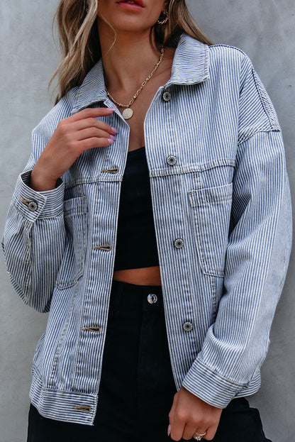 Threaded Pear Ella Wind Washed Oversize Jacket