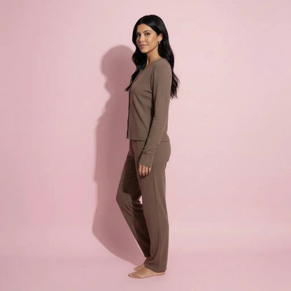 Anna-Kaci Women's 2-Piece Set Soft Knit Lounge Pants and Button-Up Cardigan with Tank Top