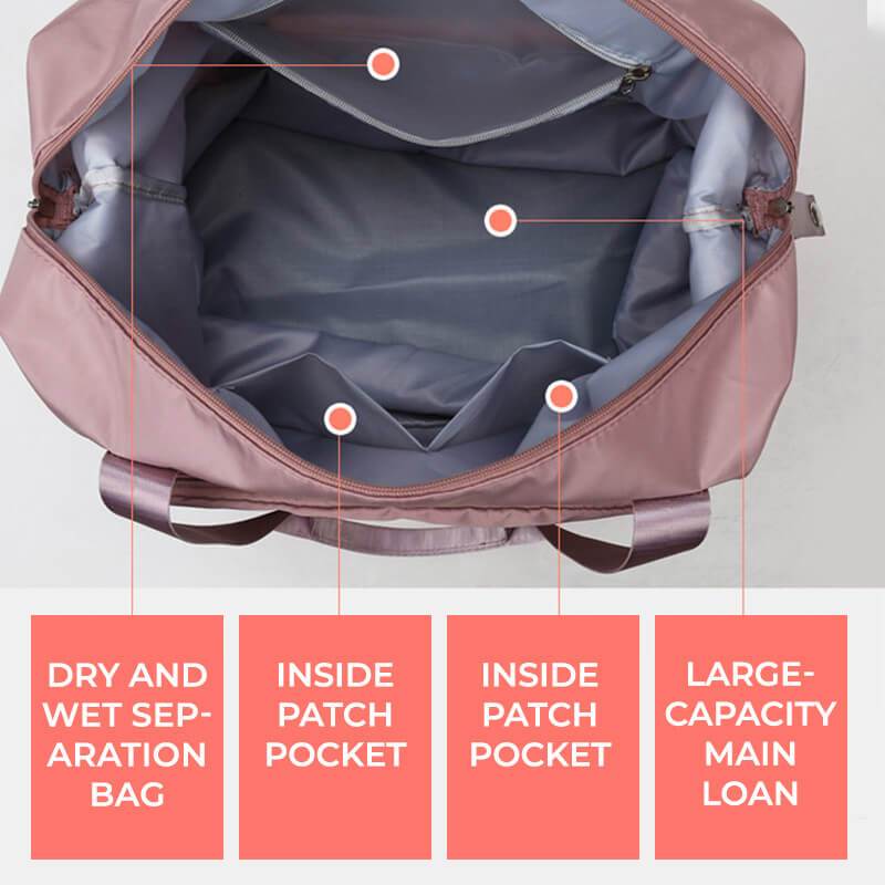 Foldable Large Capacity Travel Bag for Women | Waterproof Oxford Gym & Fitness Tote | Expandable Weekender Overnight Bag | Portable Lightweight Carry-on for Travel & Hospital