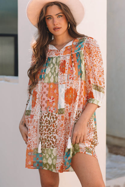 Threaded Pear Tallulah Sleeve Chiffon Loose Dress