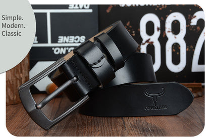 Men’s Dynamic Buckle Leather Belt | High-Sense Automatic Business Casual Waistband | Trendy Minimalist Precision-Lock Belt | Luxury-Label Statuesque Men’s Accessory | 2026 High-Fashion Radiant Urban Essential