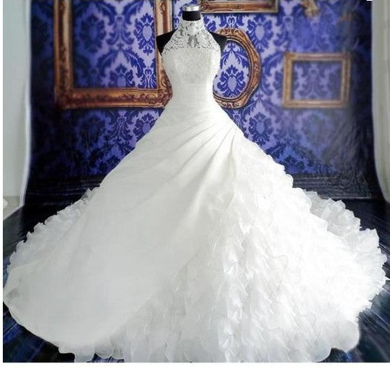 High-End "Big Tail" Wedding Dress | Luxury Cathedral Train Bridal Gown | Elegant Embroidered Royal Wedding Dress | Modern High-Fashion Ball Gown for Brides | 2026 Premium Wholesale Bridal Couture