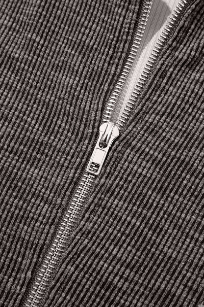 Threaded Pear April Collar Zip Hooded Pullover
