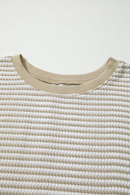 Threaded Pear Vanessa Knit Ribbed Trim Long Sleeve PLUS Top