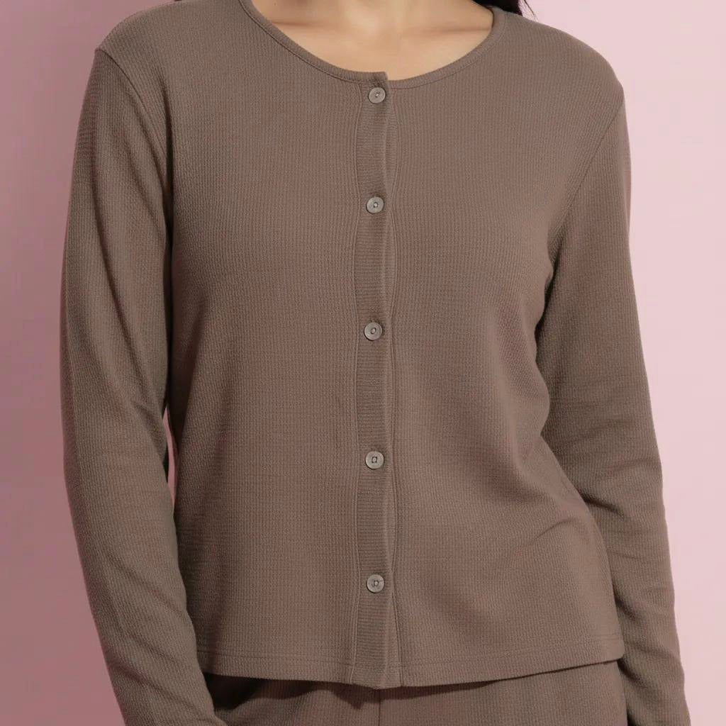 Anna-Kaci Women's 2-Piece Set Soft Knit Lounge Pants and Button-Up Cardigan with Tank Top