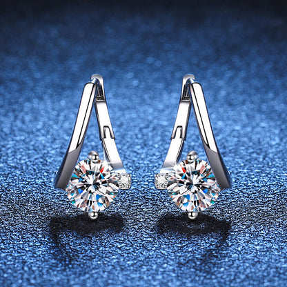 S925 Sterling Silver Moissanite Earrings | Affordable Luxury Sparkling Studs | High-Sense VVS Clarity Moissanite Jewelry | Trendy Minimalist Silver Earrings | 2026 High-Fashion Radiant Women’s Accessories
