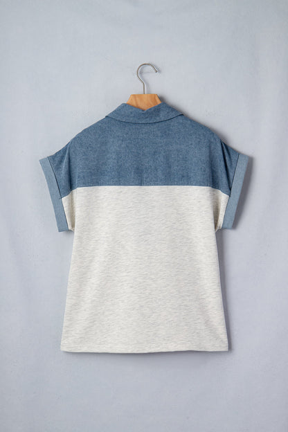 Threaded Pear Ivey Collar Short Sleeve Top