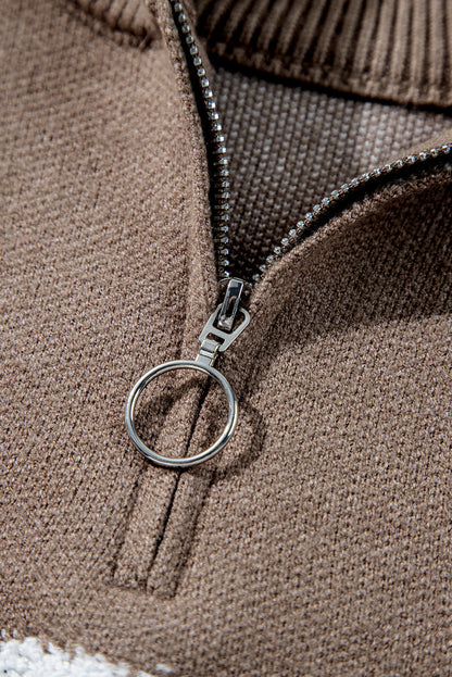 Threaded Pear Eleanor Half Zipper Stand Sweater