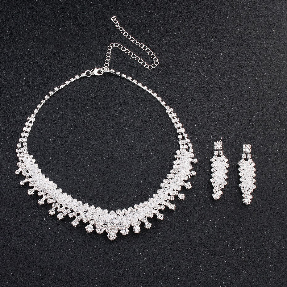 Luxury Wedding Jewelry Set for Women | Elegant Crystal Necklace & Earrings Suite | Modern Bridal Jewelry Accessories | Trendy Sparkly Formal Evening Set | 2026 High-Fashion Wedding Guest Jewelry