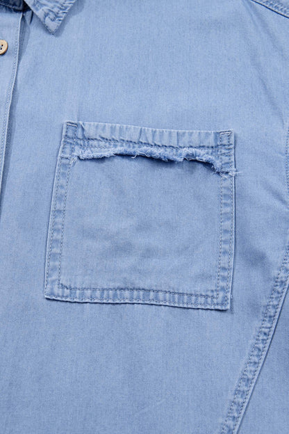 Threaded Pear Londyn Bracelet Sleeve Chambray Shirt