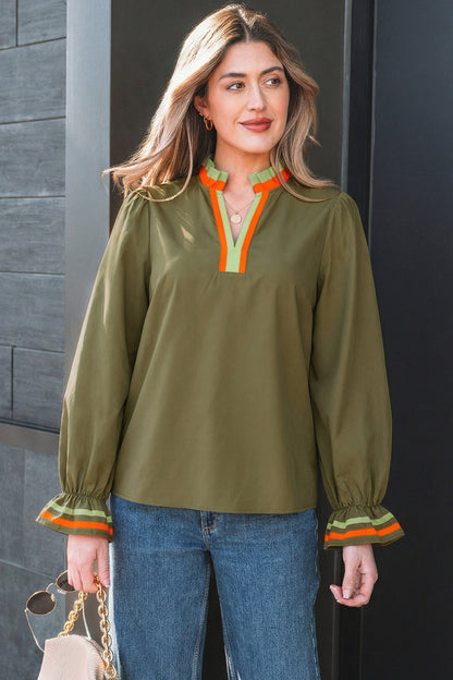 Threaded Pear Marie Long Sleeve Blouse Long Sleeve Top