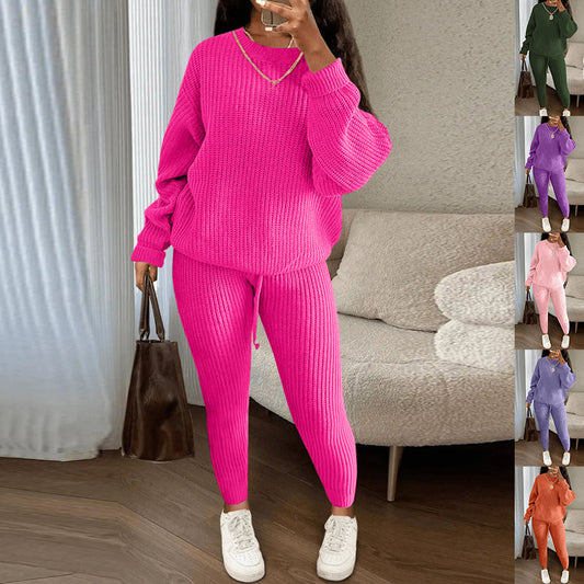 Women’s Ribbed Knit Sweater Pants Set