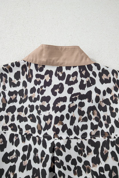 Threaded Pear Kayleigh Print Contrast Trim Long Sleeve PLUS Top