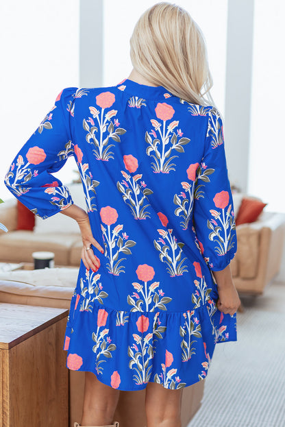 Threaded Pear Zahra Sleeve Ruffle Hem Dress
