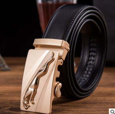 Men’s Factory Direct Automatic Leather Belt | Premium Wholesale Business Ratchet Belt | Luxury Genuine Leather Men's Belt | Sleek Professional No-Hole Automatic Waistband