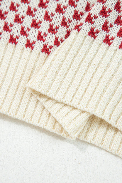 Threaded Pear Kinley Pattern Lantern Sleeve Sweater