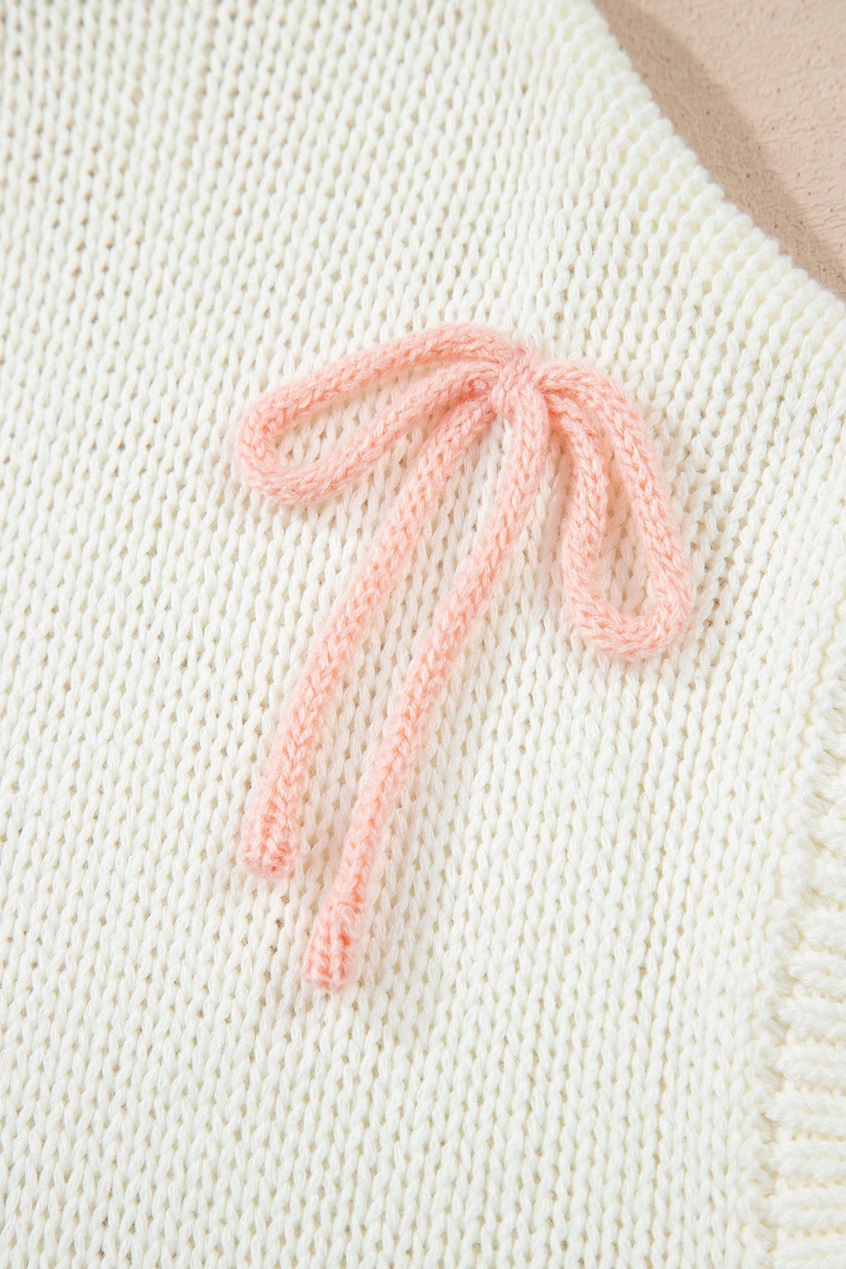 Threaded Pear Malani Bow Knot Loose Sweater
