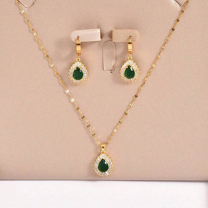 Retro Hong Kong Style Jade White Jewelry Set | Gold-Tone Suit Necklace & Earrings | High-Sense Vintage Minimalist Jewelry | Trendy All-Match 90s Aesthetic Ensemble | 2026 High-Fashion Radiant Women’s Suit Accessories