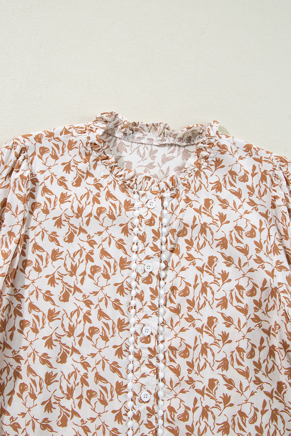Threaded Pear Melanie Lace Floral Puff Sleeve Top