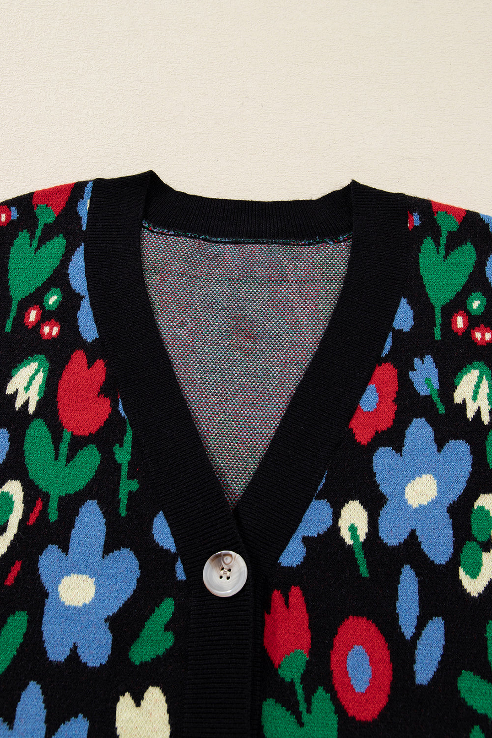 Threaded Pear Zariah Print Short Cardigan Sweater