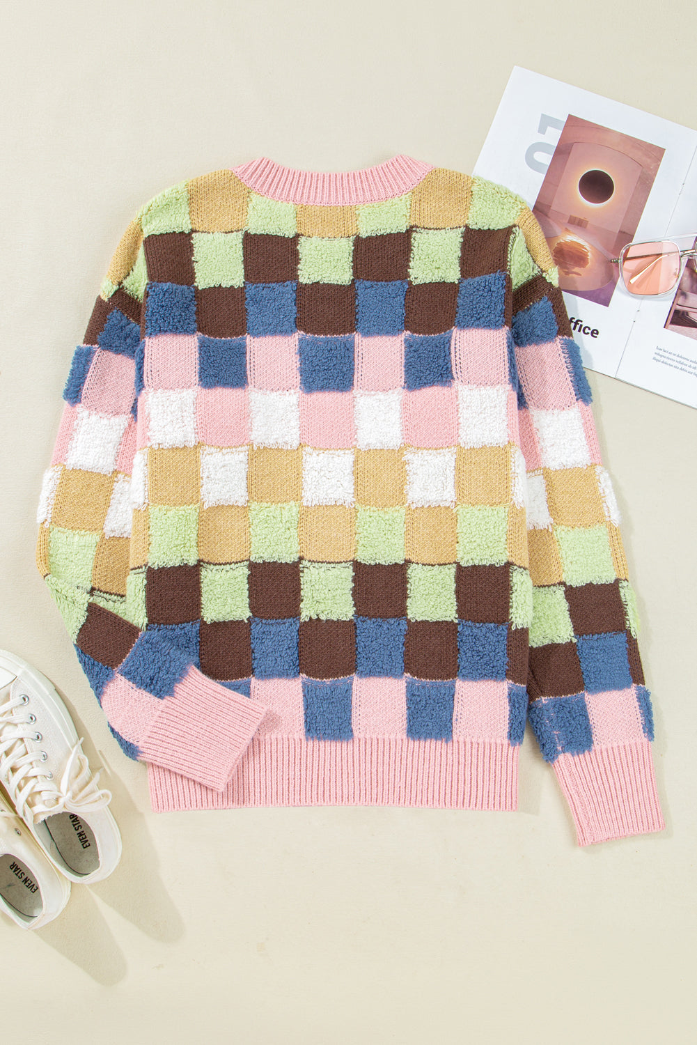 Threaded Pear Kiara Pattern Front Cardigan Sweater