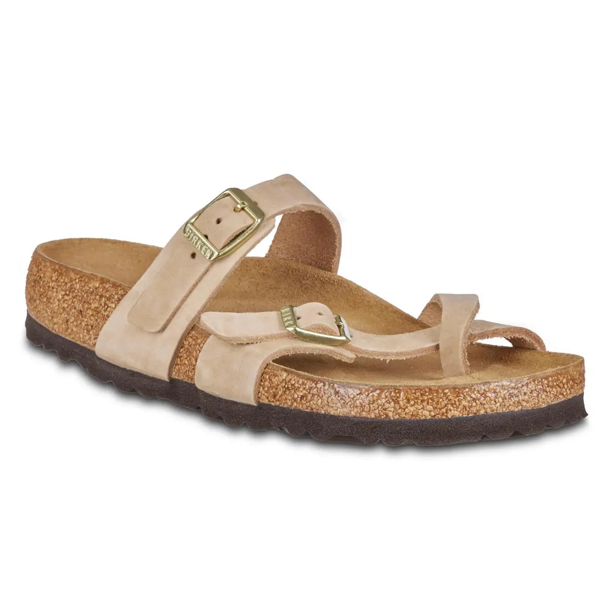 Birkenstock Women's Mayari Soft Footbed Nubuck Leather Sandcastle Sandals