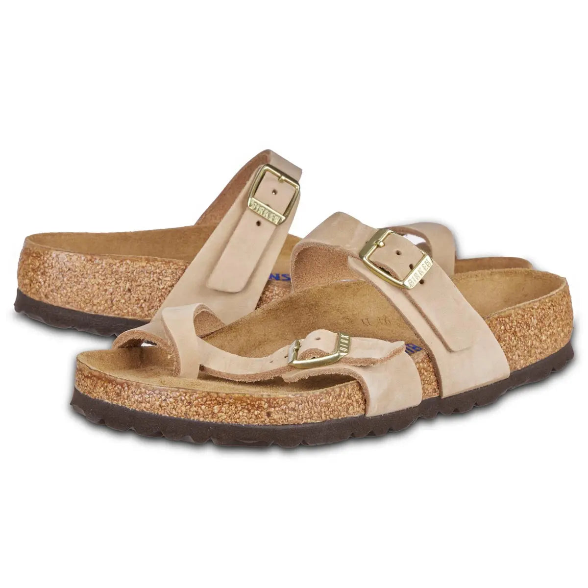 Birkenstock Women's Mayari Soft Footbed Nubuck Leather Sandcastle Sandals