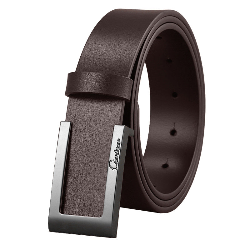 Men’s Fashion First Layer Cowhide Casual Belt | Premium Full-Grain Genuine Leather Waistband | Minimalist High-Sense Men’s Belt | Durable Handcrafted Everyday Leather Accessory