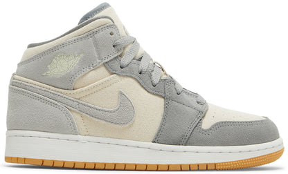 Air Jordan Grade School Retro 1 Mid Se 'Coconut Milk Particle Grey' Gs Sneakers