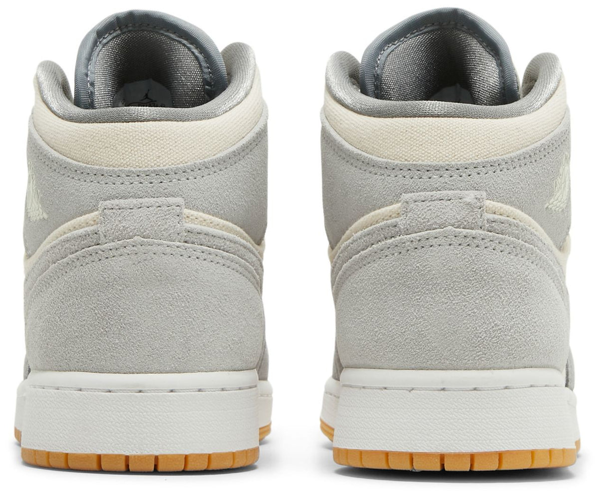Air Jordan Grade School Retro 1 Mid Se 'Coconut Milk Particle Grey' Gs Sneakers