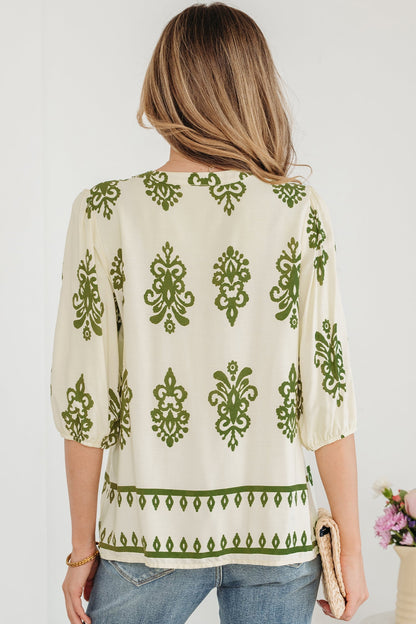 Threaded Pear Keziah Puffy Half Sleeve Shirt