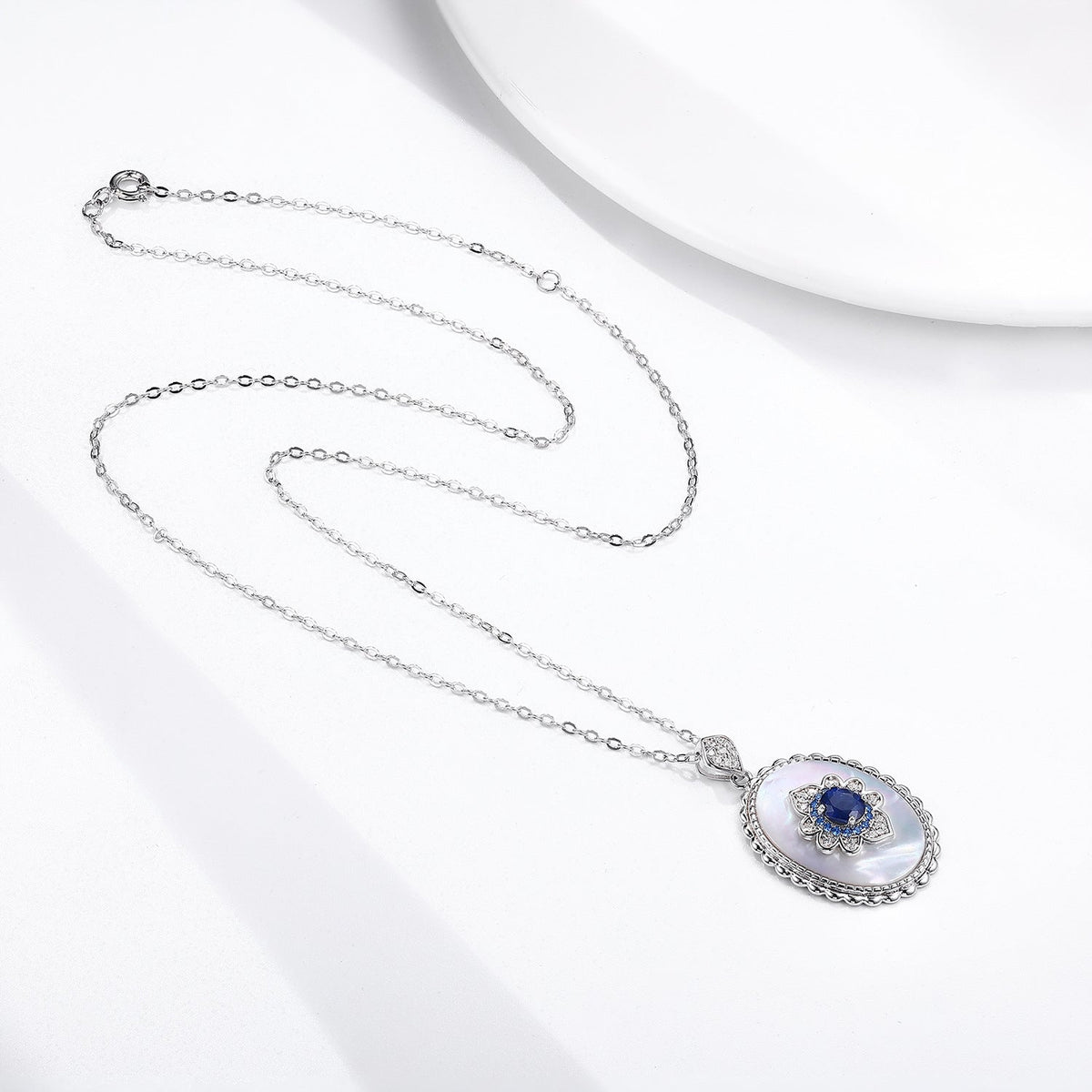 Sapphire Diamond Pendant Necklace | S925 Sterling Silver Luxury Charm | High-Sense Wedding & Party Jewelry | Trendy Minimalist Radiant Gemstone Necklace | Luxury-Label Statuesque 2026 High-Fashion Emerald-Luxe Essential