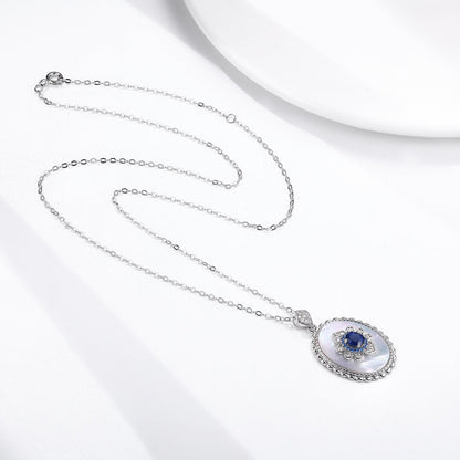 Sapphire Diamond Pendant Necklace | S925 Sterling Silver Luxury Charm | High-Sense Wedding & Party Jewelry | Trendy Minimalist Radiant Gemstone Necklace | Luxury-Label Statuesque 2026 High-Fashion Emerald-Luxe Essential