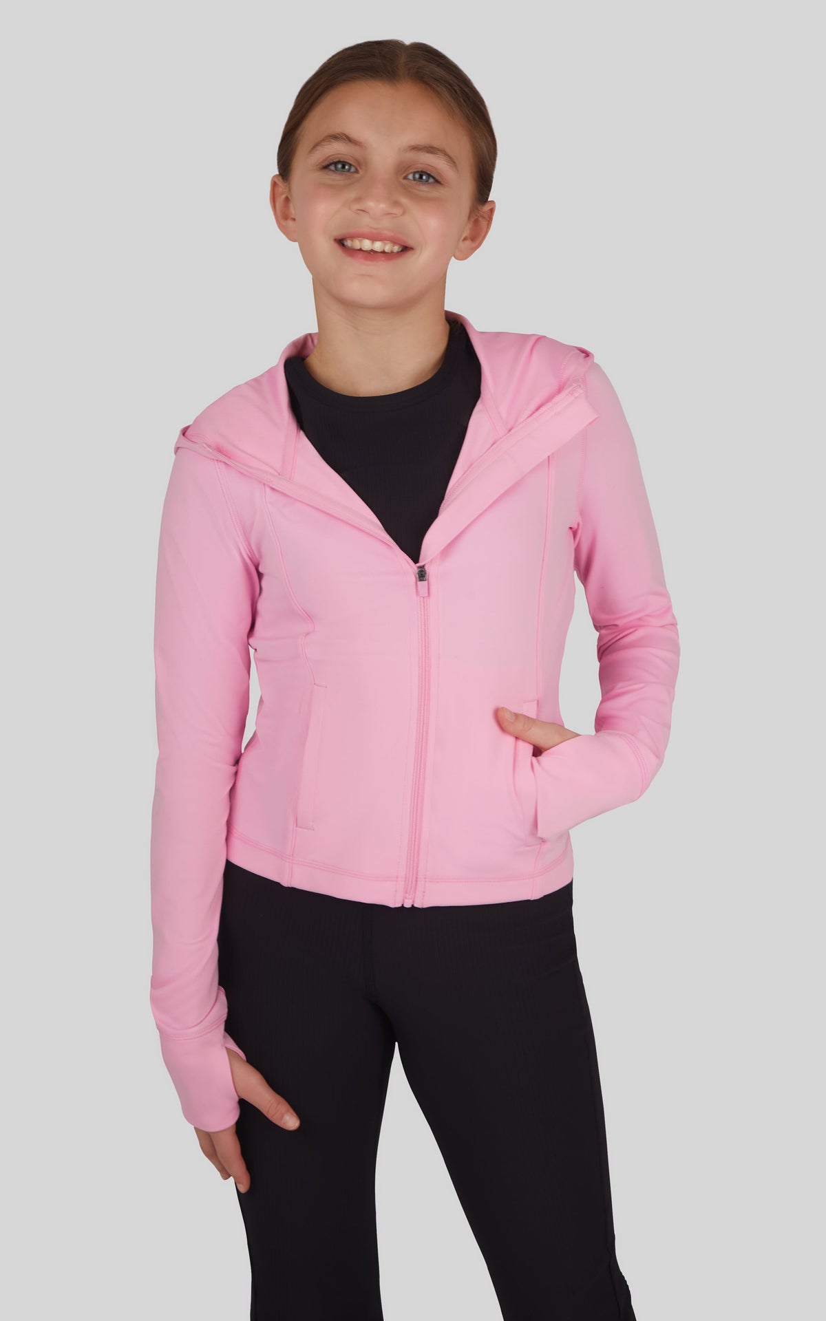 90 Degree by Reflex Girls Lux Full Zip Hooded Jacket