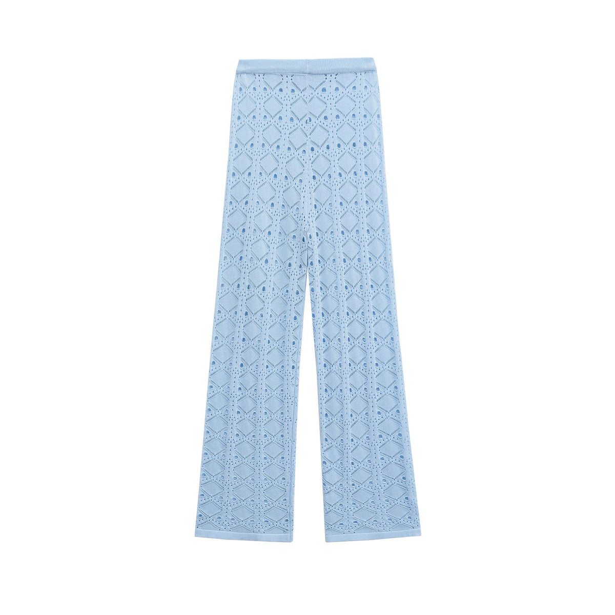 Knitted strapless and hollowed out pants set