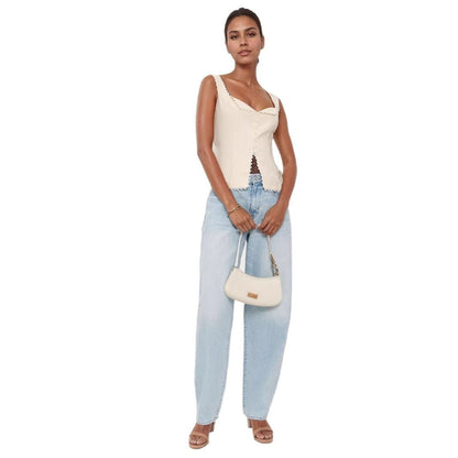 Solid color sleeveless vest top
