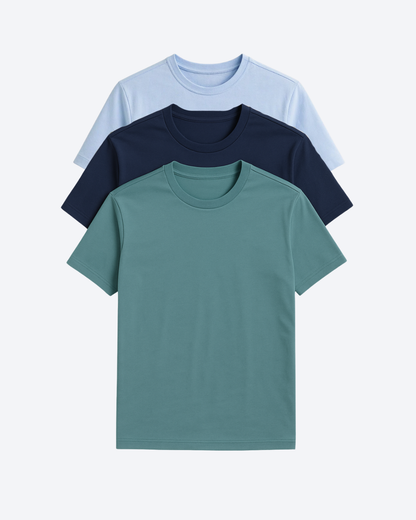 Buki Cinqo Tech Tee 3-Pack - French Blue/Blue Night/Blue Grey