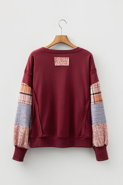 Threaded Pear Hollihanna Sleeve Raw Seam Sweatshirt
