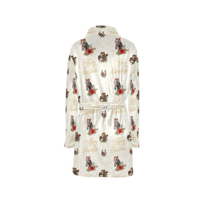 Baha Ranch Christmas Horses Western Fleece Bathrobe