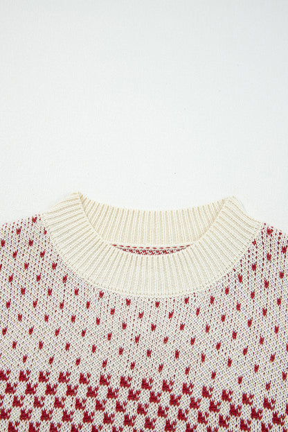Threaded Pear Kinley Pattern Lantern Sleeve Sweater