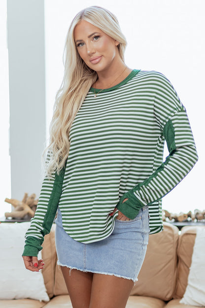 Threaded Pear Laurel Drop Shoulder Casual Top