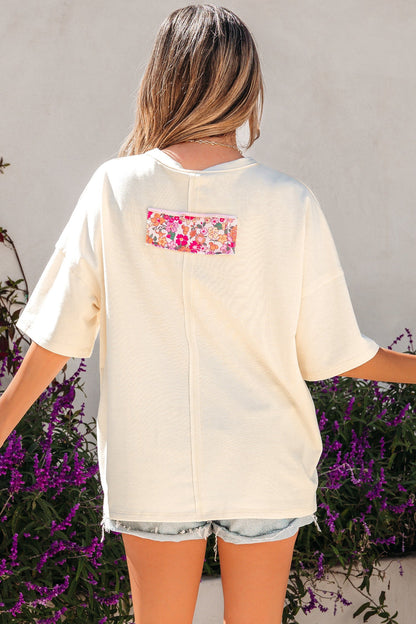 Threaded Pear Poppy Big Flower Oversize Tee
