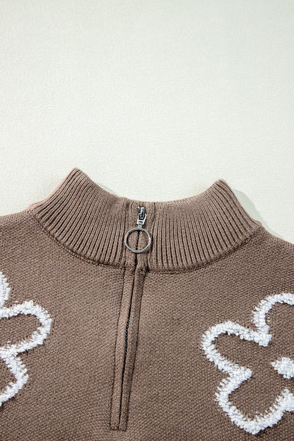 Threaded Pear Eleanor Half Zipper Stand Sweater