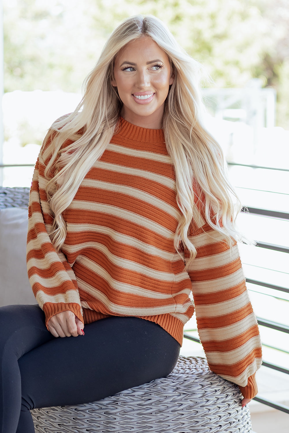 Threaded Pear Isabella Trim Drop Shoulder Sweater