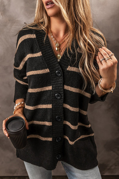 Threaded Pear Emakira Drop Shoulder Loose Cardigan