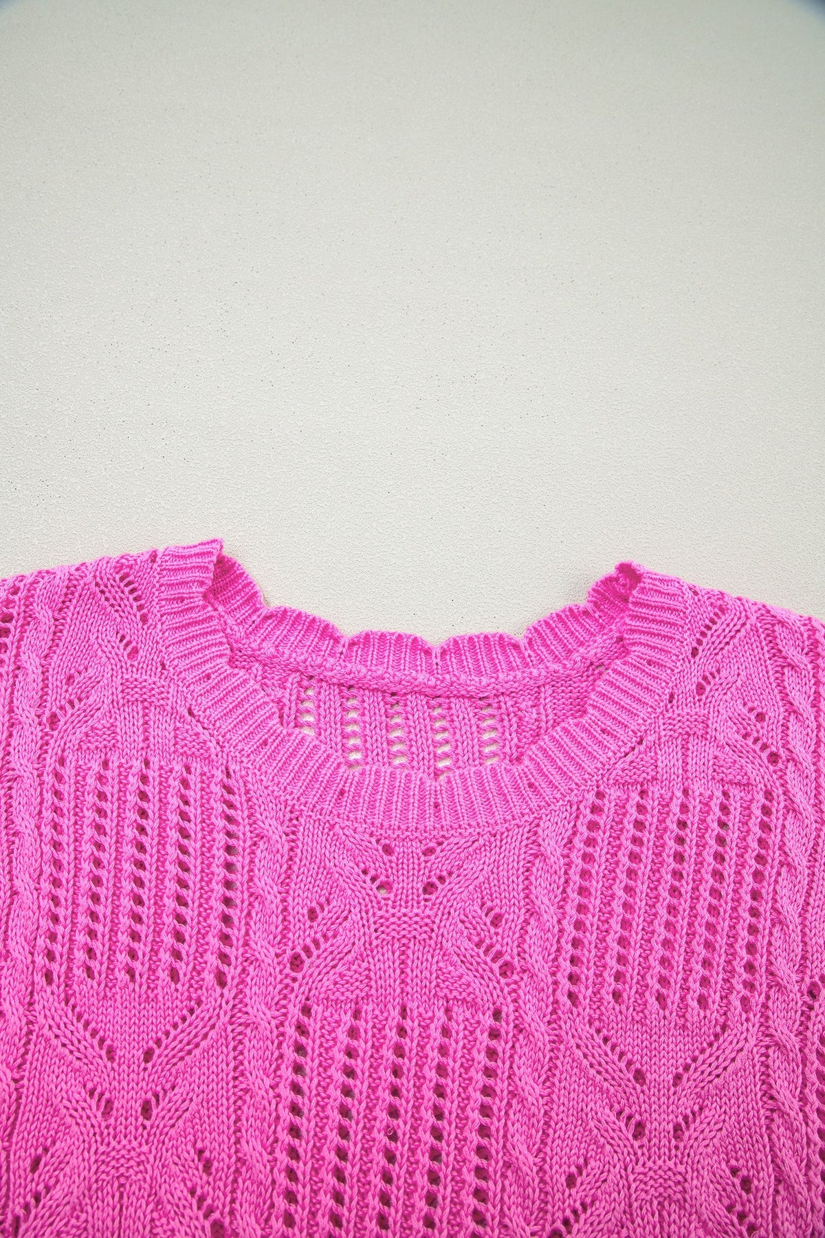 Threaded Pear Ainara Trim Short Sleeve Sweater